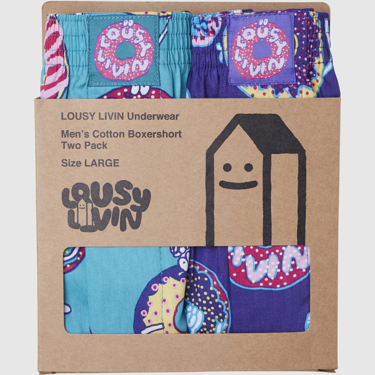 Lousy Livin Boxershorts "Donut 2er Pack" Jade/Liberty