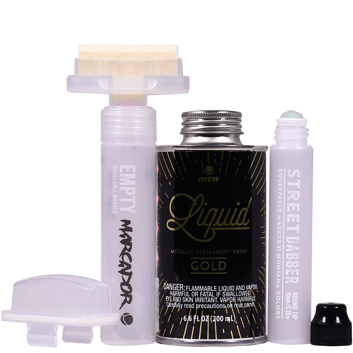 MTN "Liquid (200ml) + Street Dabber + Marcador" Set (3 Teile) - Gold
