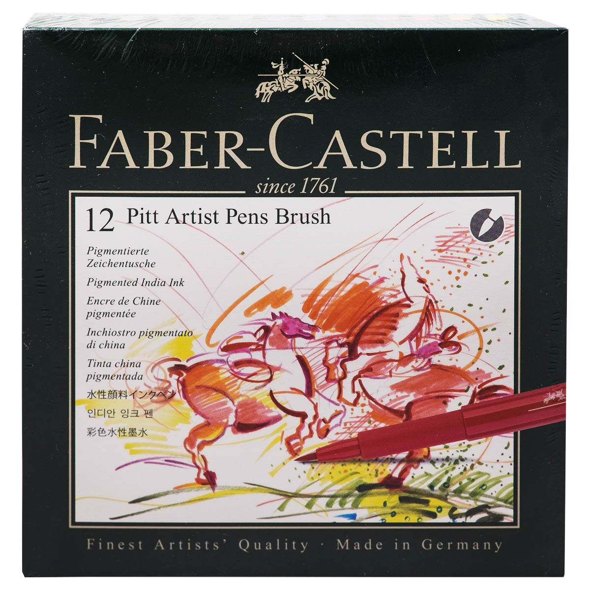 Faber-Castell "Pitt Artist Pen B (Brush)" Tuschestift 12er Set - Atelierbox