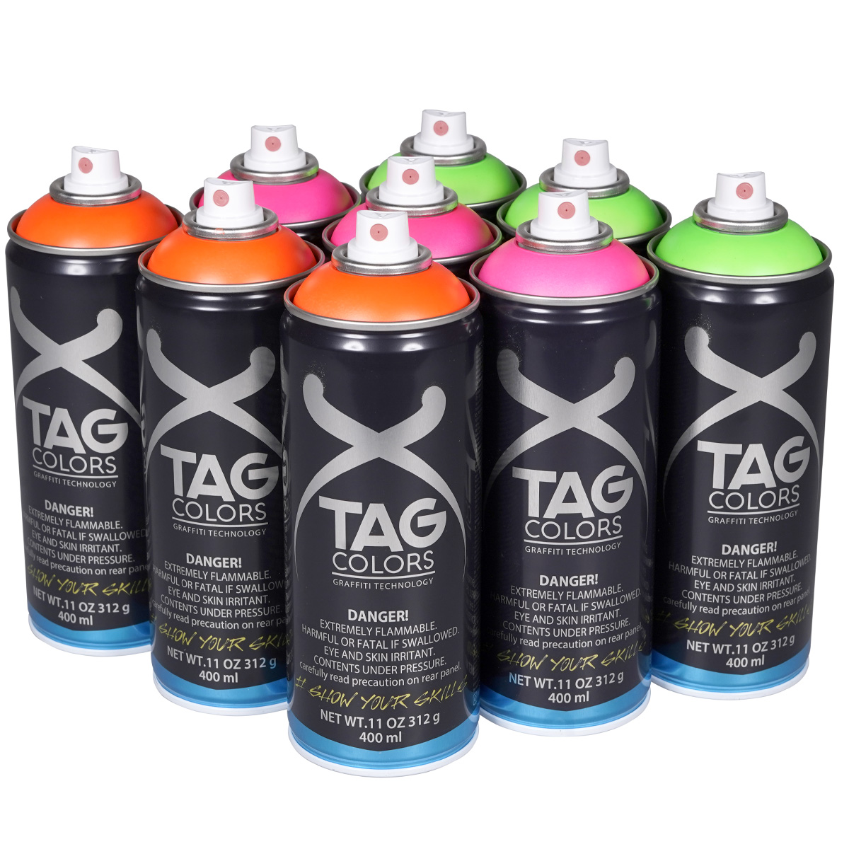 TAG Colors "Show Your Skills - Fluorescent 9er Set" (9x400ml)