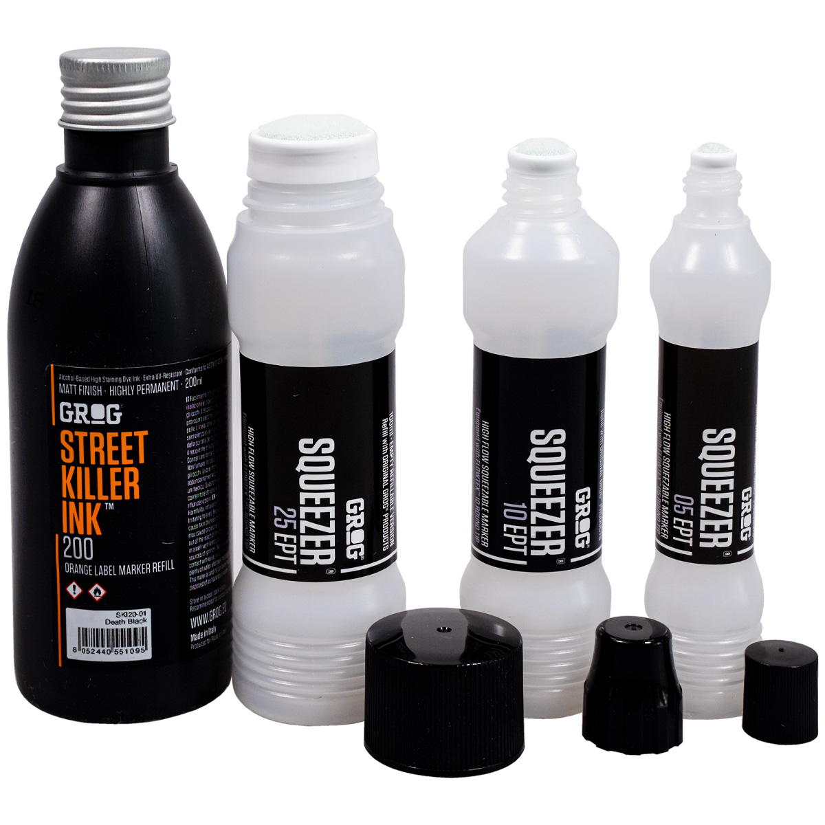 Grog "Empty Squeezer Set inkl. SKI Refill Ink (200ml)"