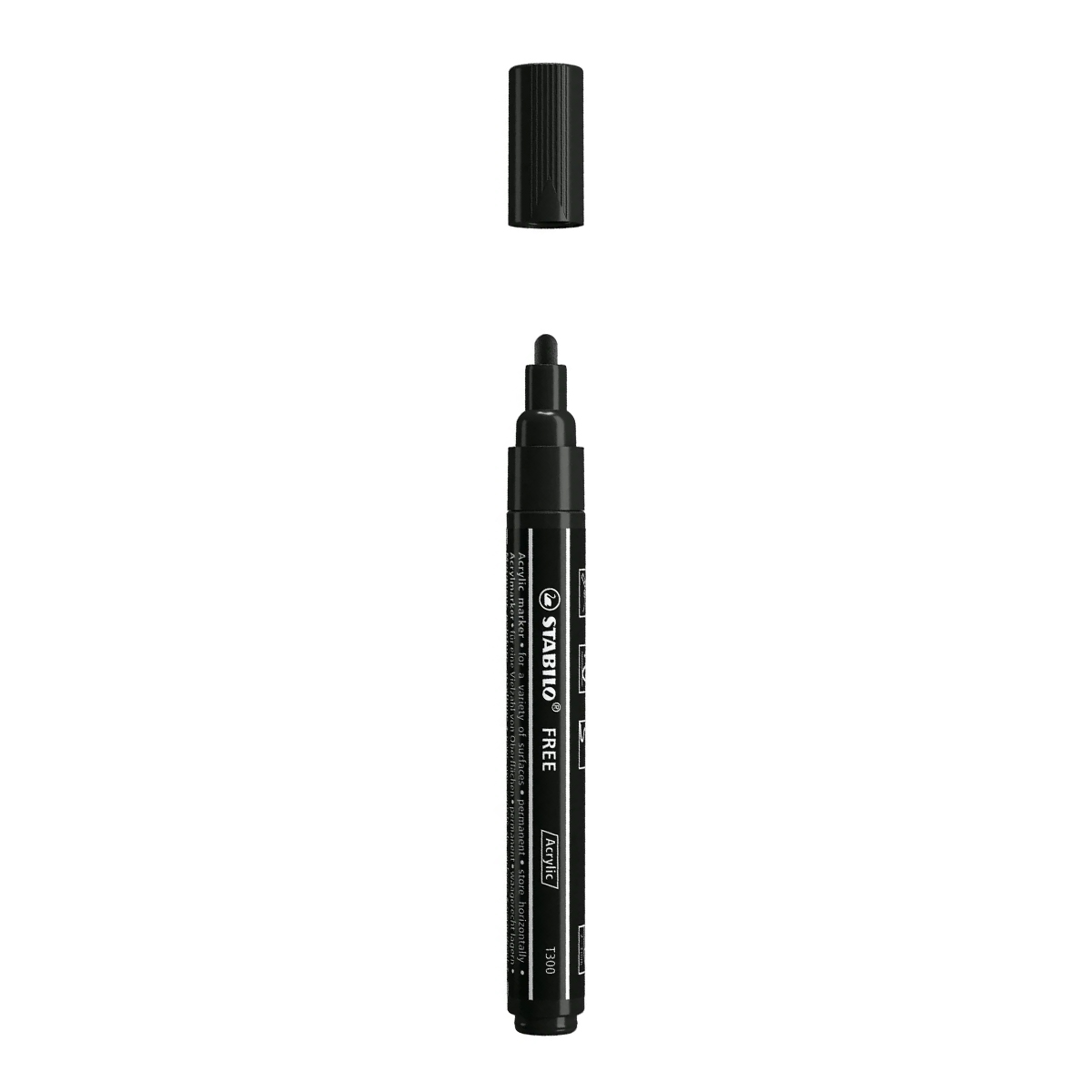 Stabilo "Acrylmarker Free" (1,0-10mm) 3er Set Black