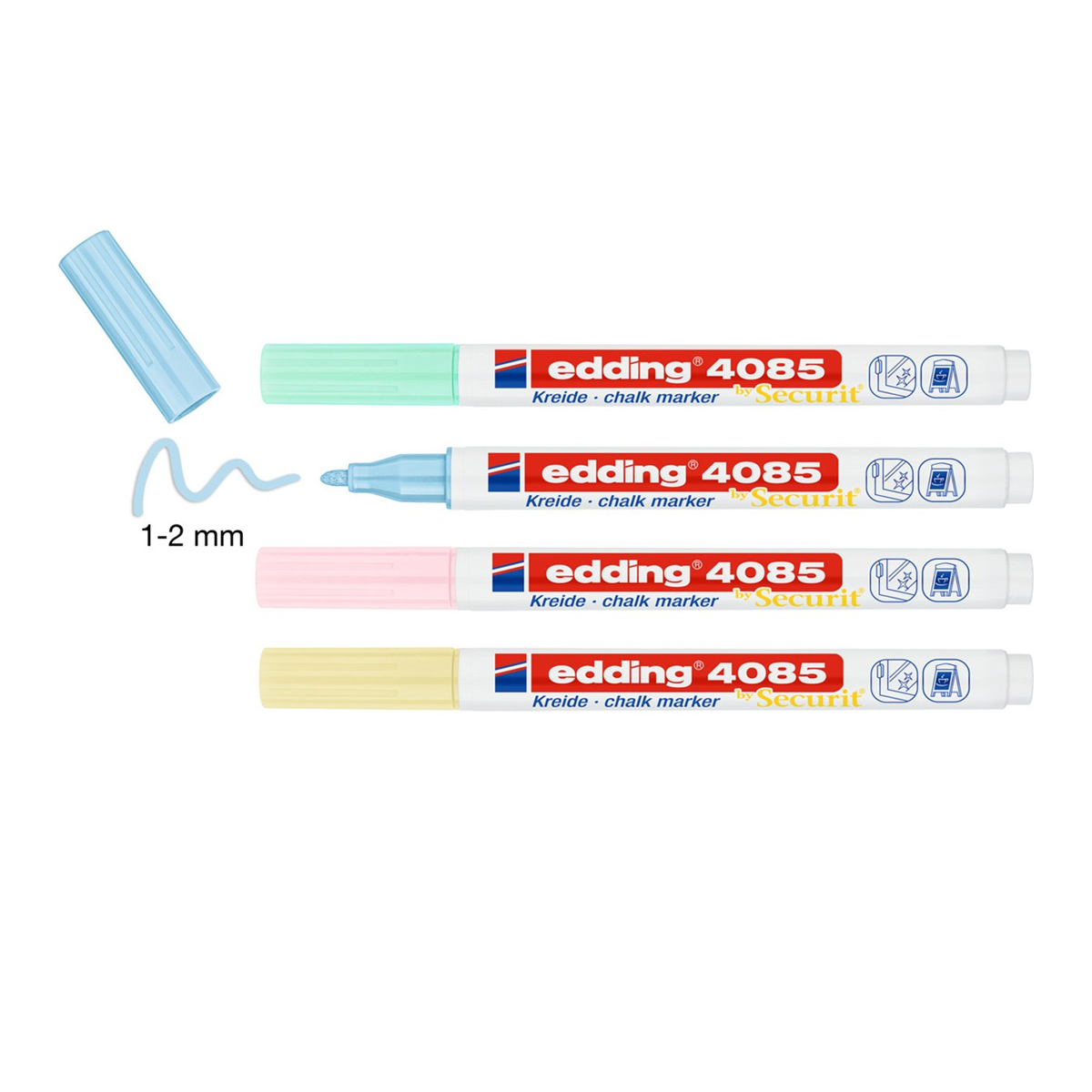 Edding "4085 Kreide Marker" 4er Set Pastell (1-2mm)