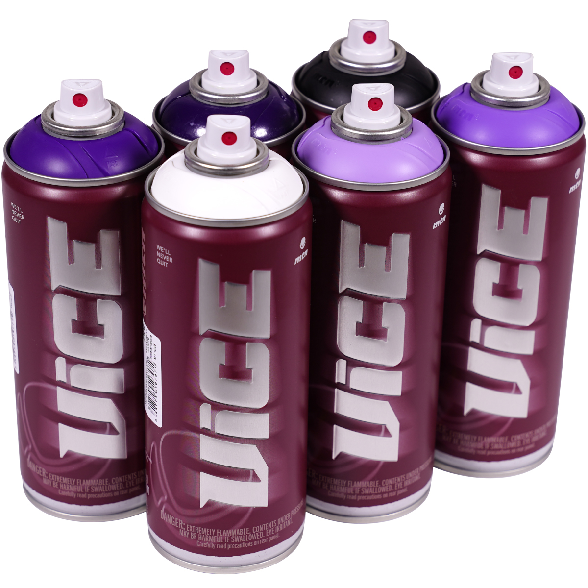 MTN "Vice" Sixpack Black, White & Violet (6x400ml)