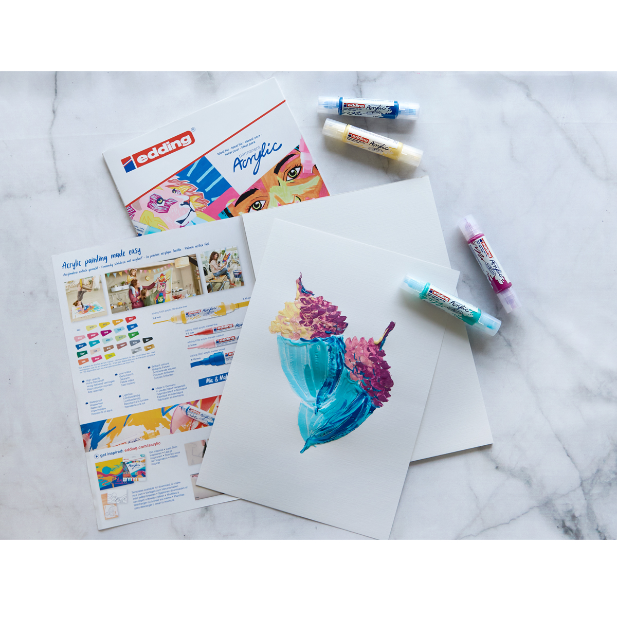 Edding "30010 Acryl- und Ölmalblock" (DIN A3) - 10 Blatt Weiß