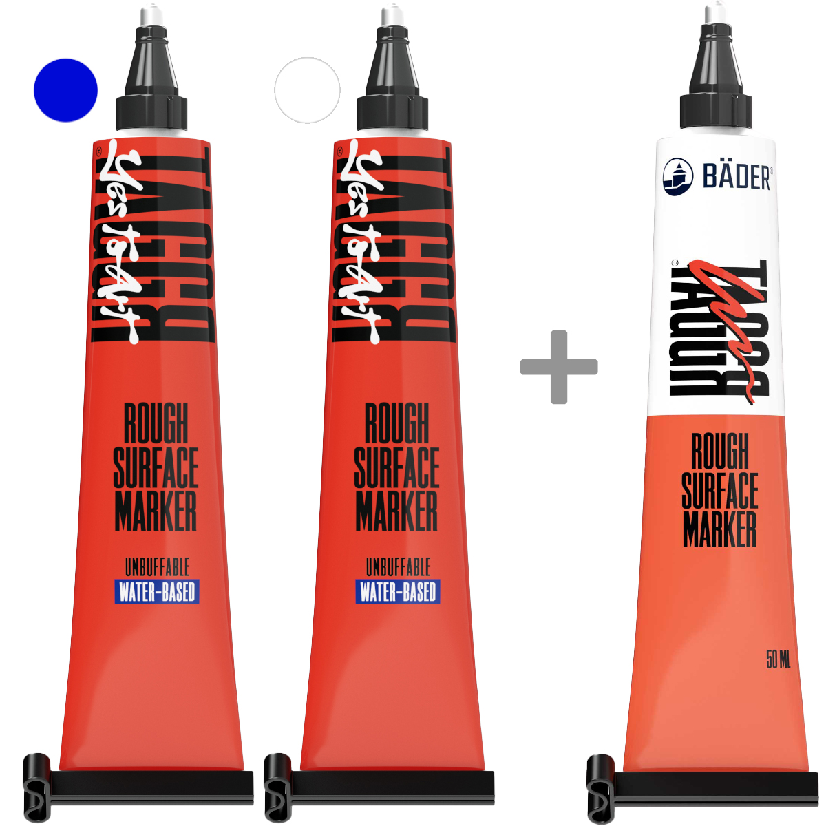 Bäder "TAGGR 2+1 Tubenmarker 3er Set" (2,5mm) Blue, White & Random