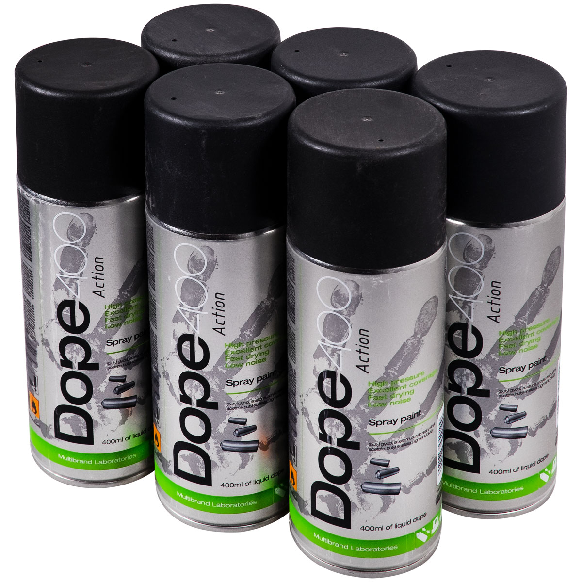 Dope "Action Paint One Color Sixpack - Black" (6x400ml)