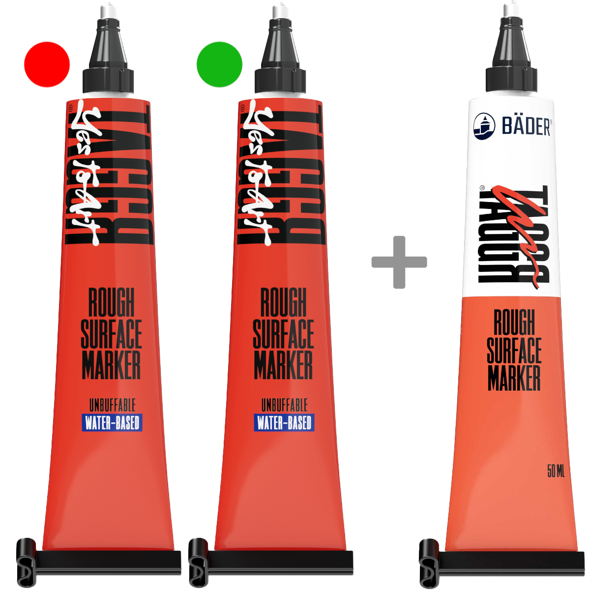 Bäder "TAGGR 2+1 Tubenmarker 3er Set" (2,5mm) Red, Green & Random