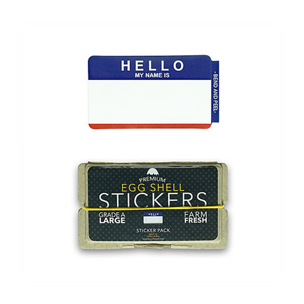Eggshell Sticker "Hello My Name Is - Blue/Red" 80 Stk.