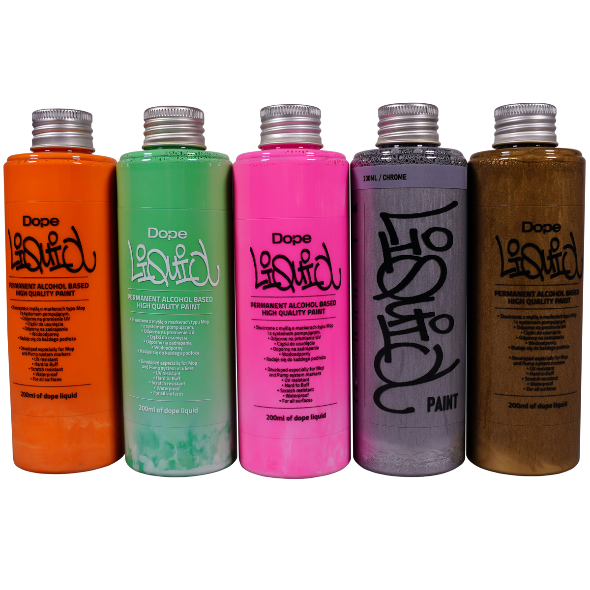Dope "Liquid Refill" Neon/Metallic 5er Set (5x200ml)