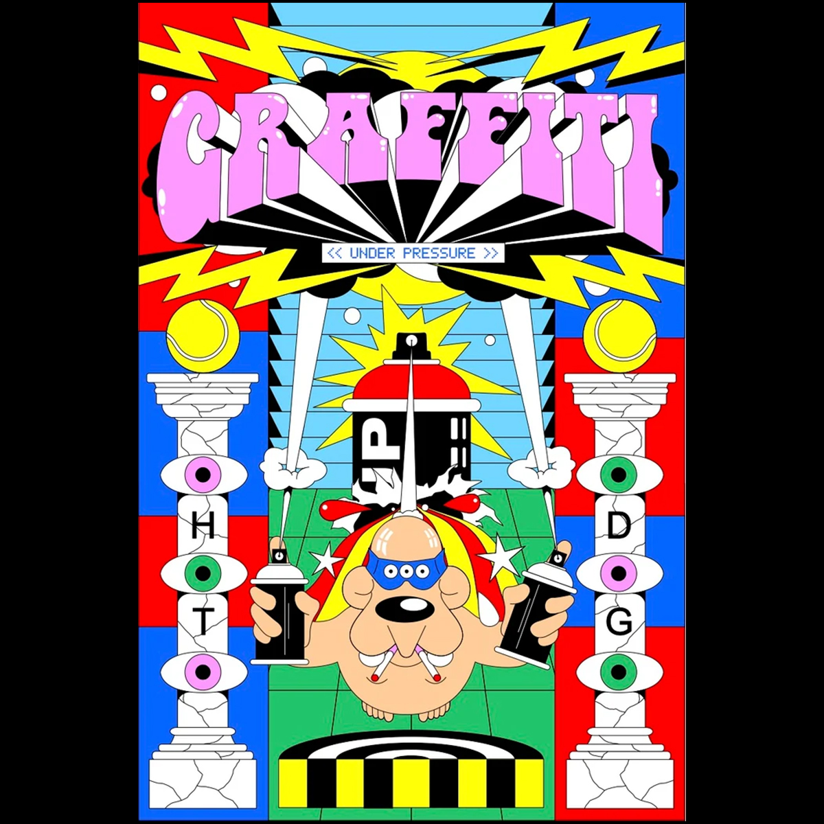 Underpressure x Hotdog T-Shirt "All Eyes" Black