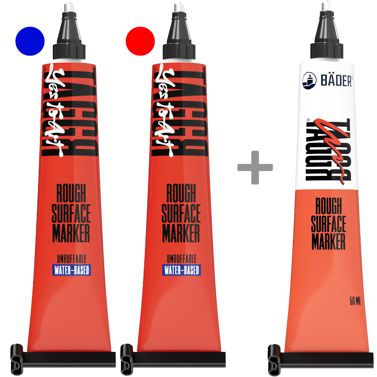 Bäder "TAGGR 2+1 Tubenmarker 3er Set" (2,5mm) Blue, Red & Random