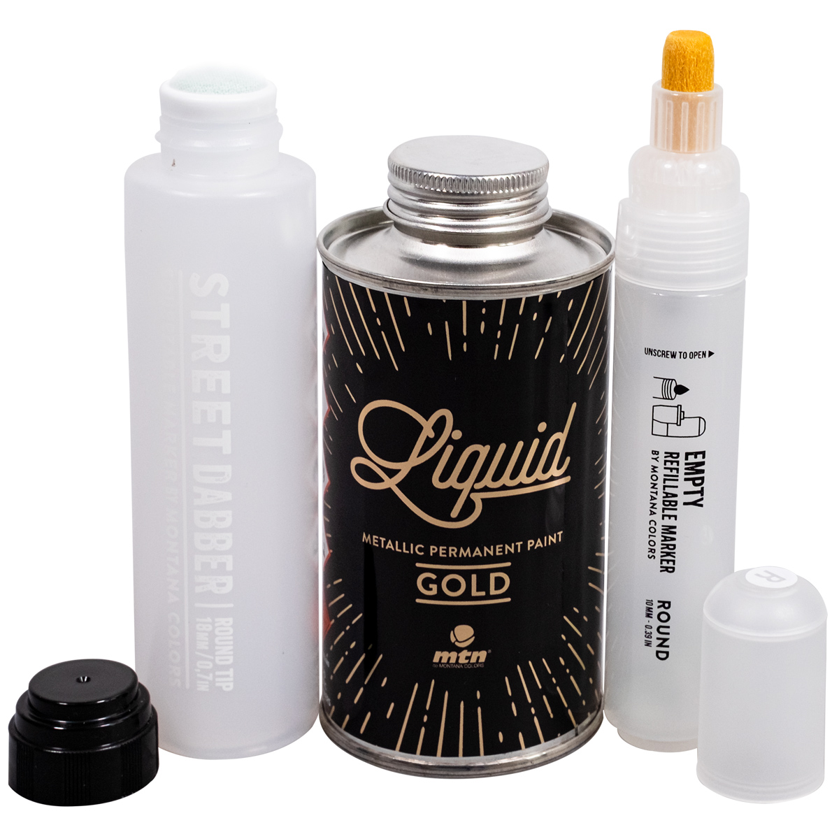 MTN Liquid (200ml) Empty Marker Set (3 Teile) - Gold