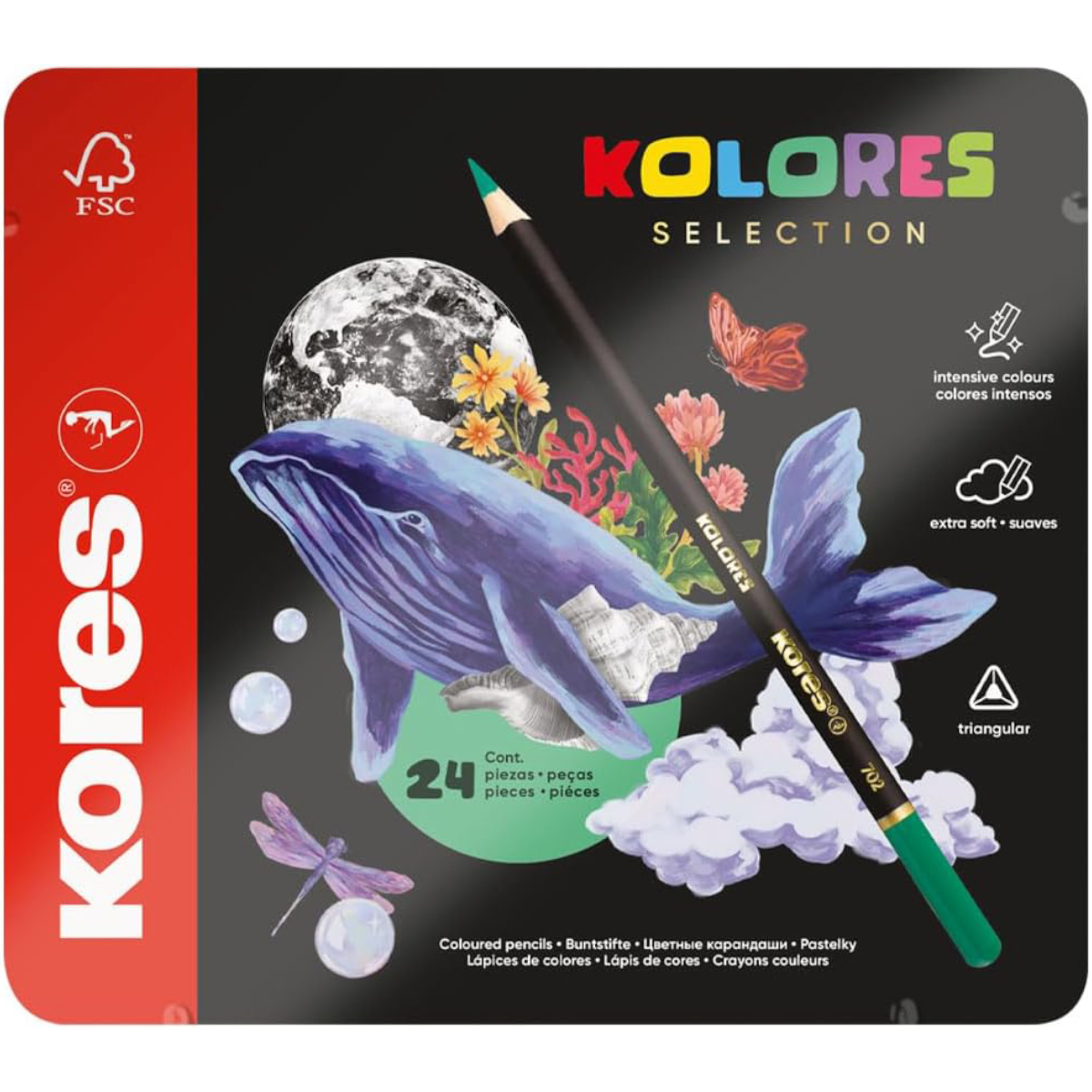 Kores "Kolores Selection" 24er Dreikant-Buntstifte Set