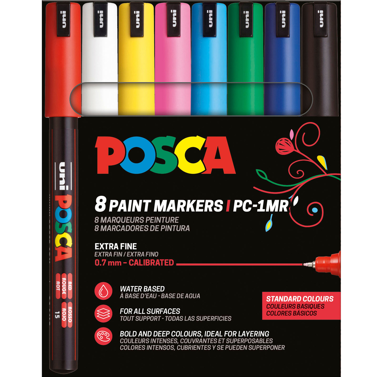 Uni Posca "PC-1MR" Marker 8er Set (0,7mm) - Basic
