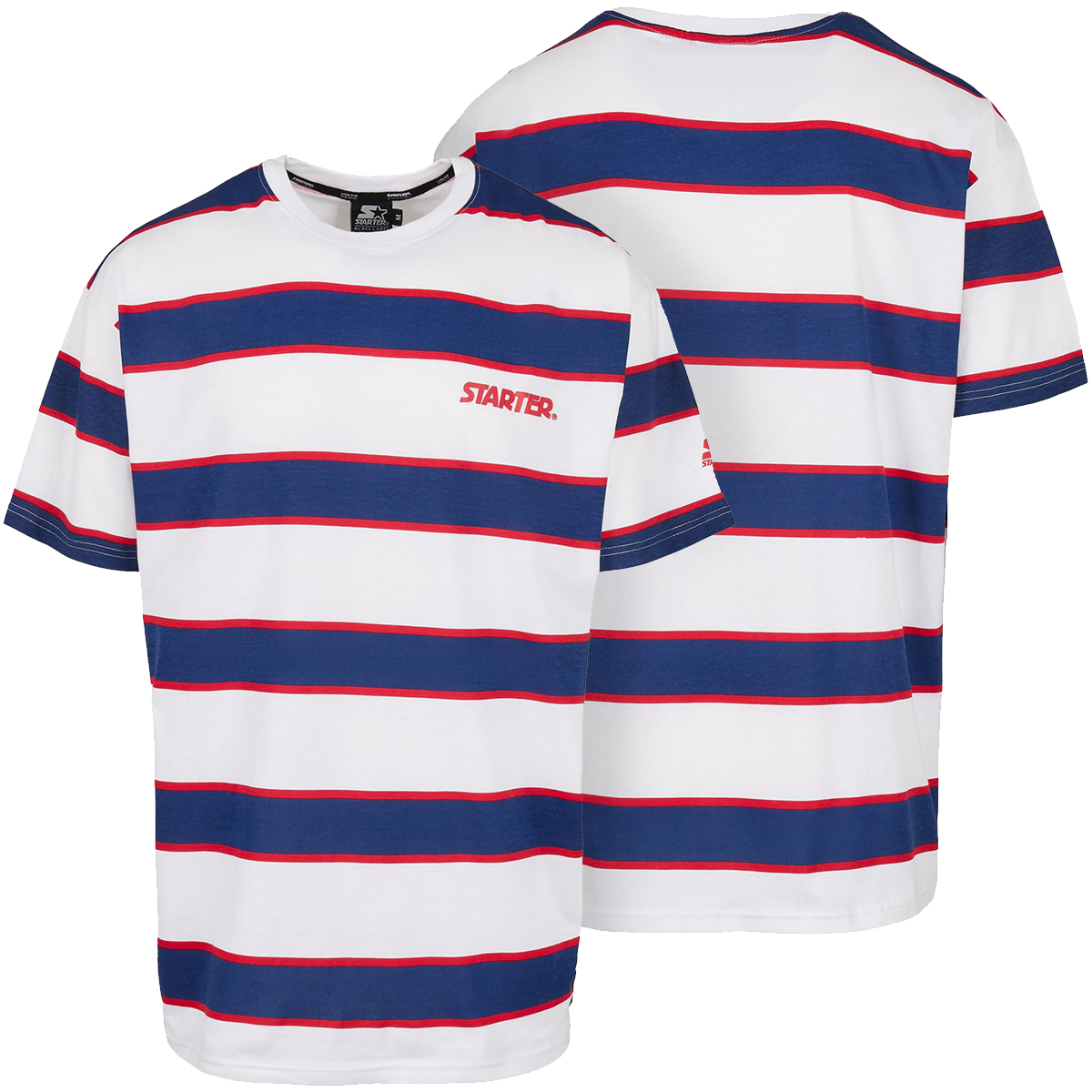 Starter T-Shirt "Logo Striped" White/Blue
