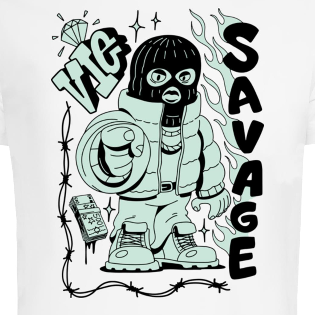 Mister Tee T-Shirt "Savage Balaclava" White