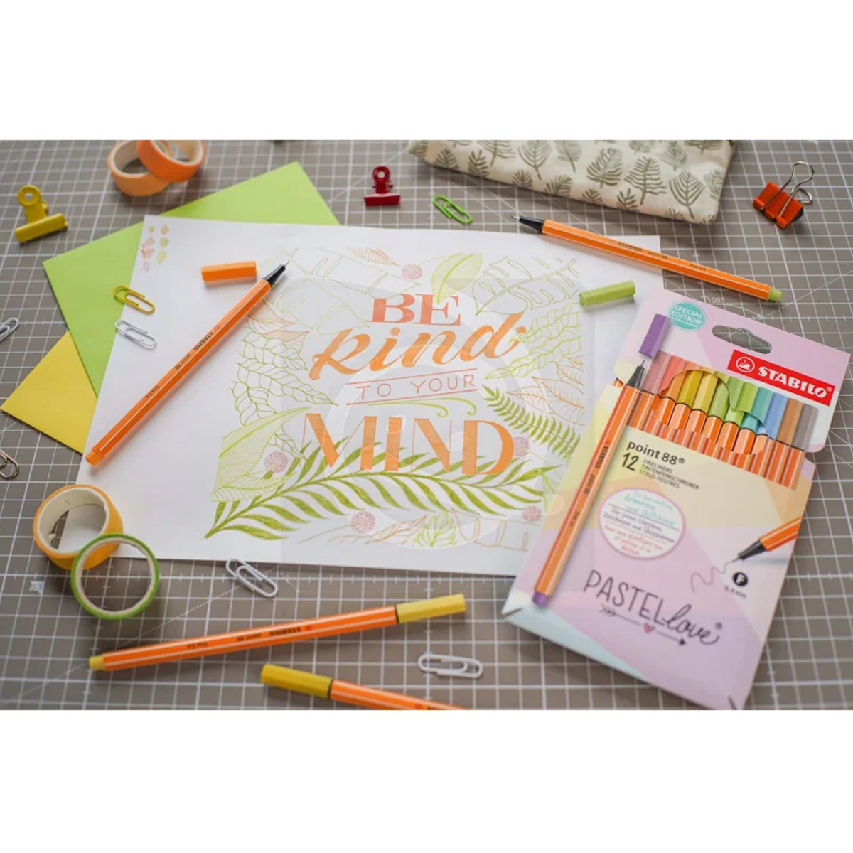 Stabilo "Fineliner Point 88" (0,4mm) - 12er Pastellove Kartonetui