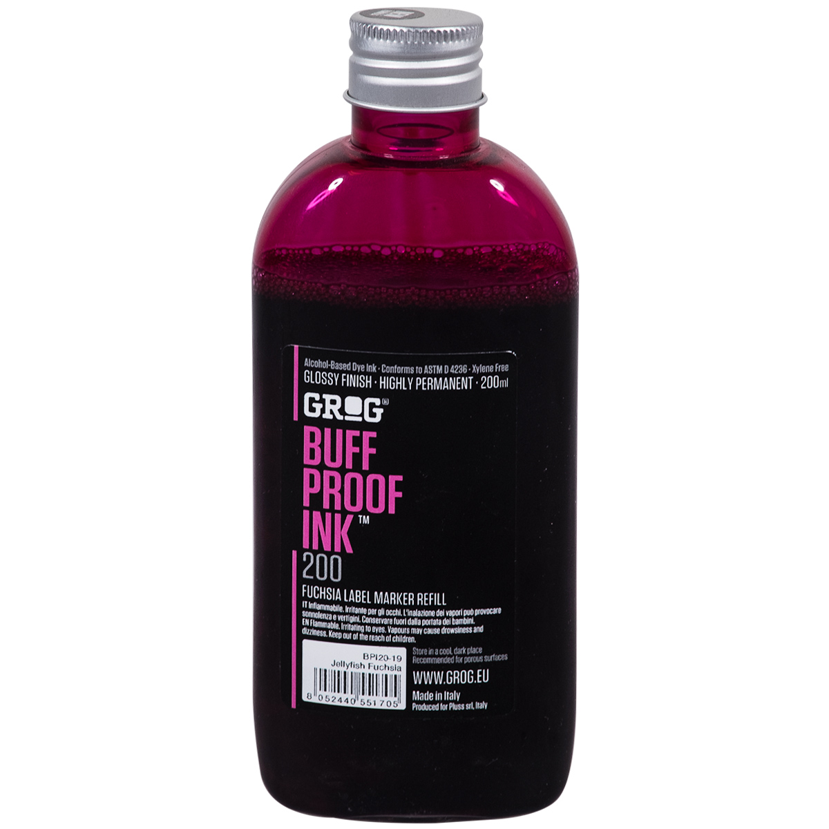 Grog "Buff Proof Ink Refill" (200ml) - Jellyfish Fuchsia
