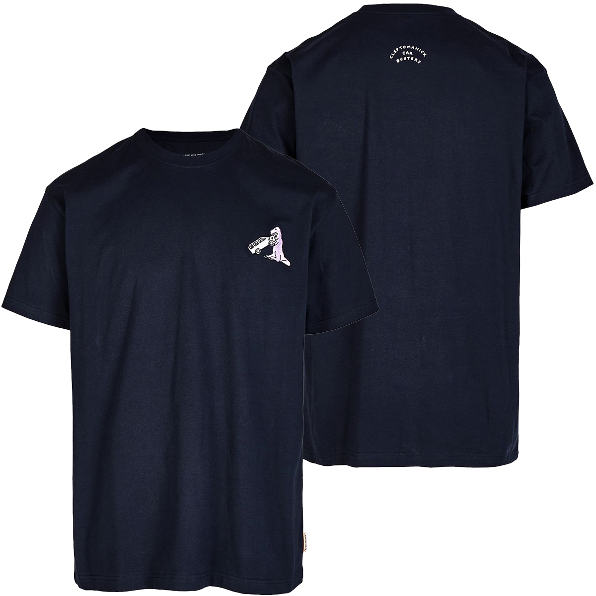 Cleptomanicx Boxy T-Shirt "Dino Carbuster" Sky Captain