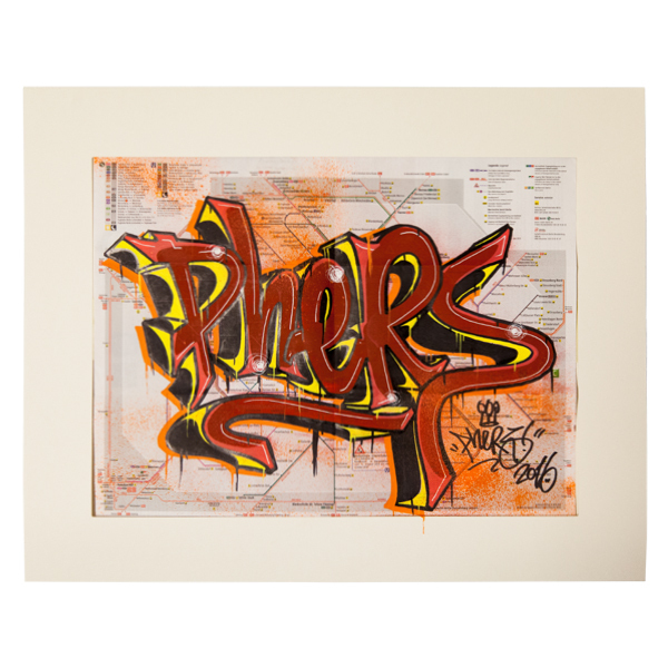 "Phers - Skizze VIII (Original & in Passepartout)" 40x50cm