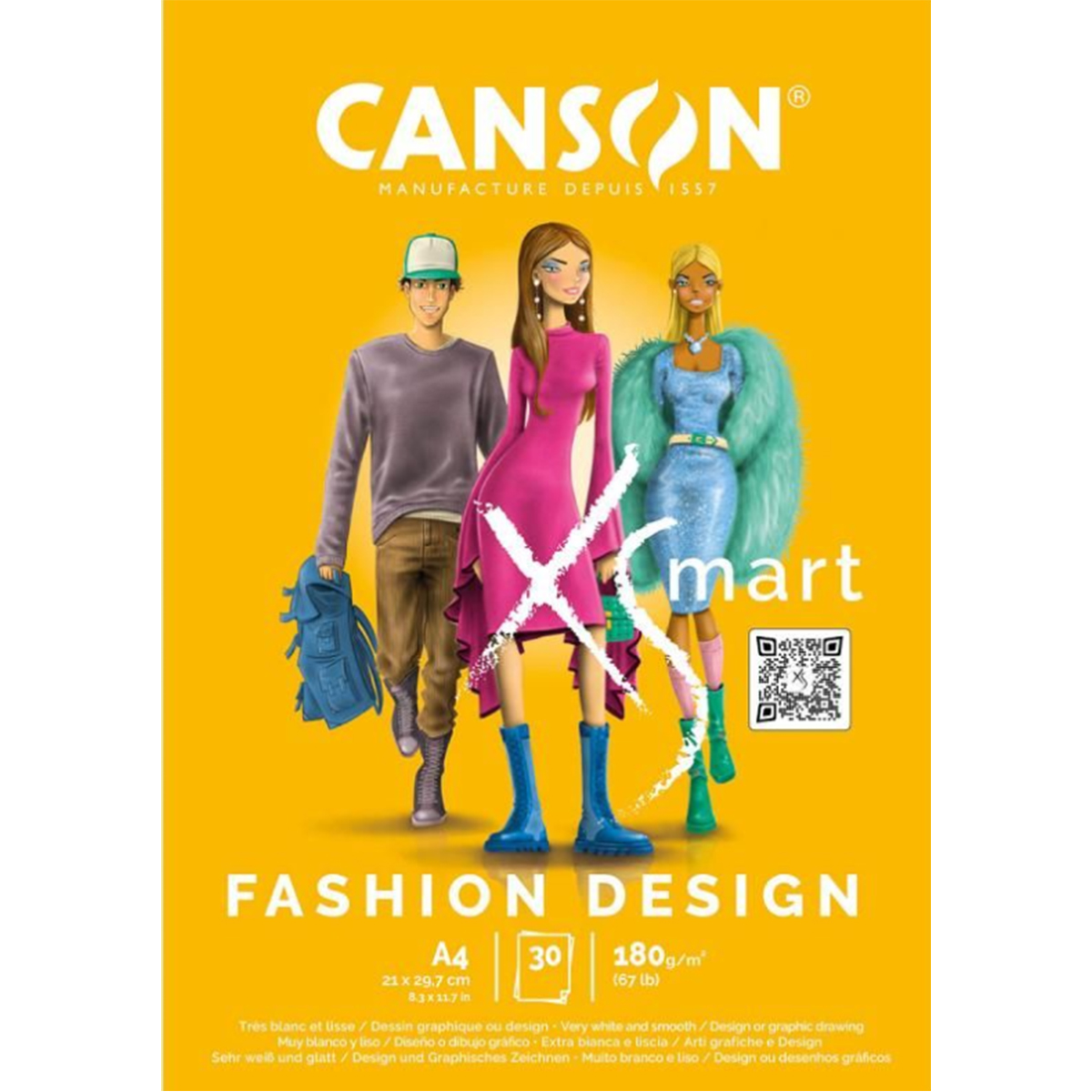 Canson "Studienblock XS´MART Fashion Design" Hochformat A4 (30 Seiten) 180g/m²