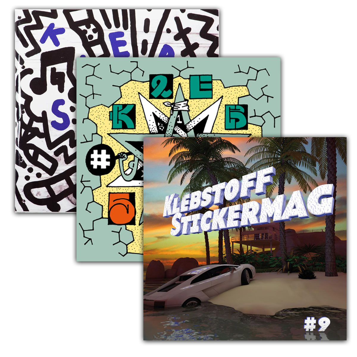 "Klebstoff #9 #10 #11" Stickermagazin 3er Set