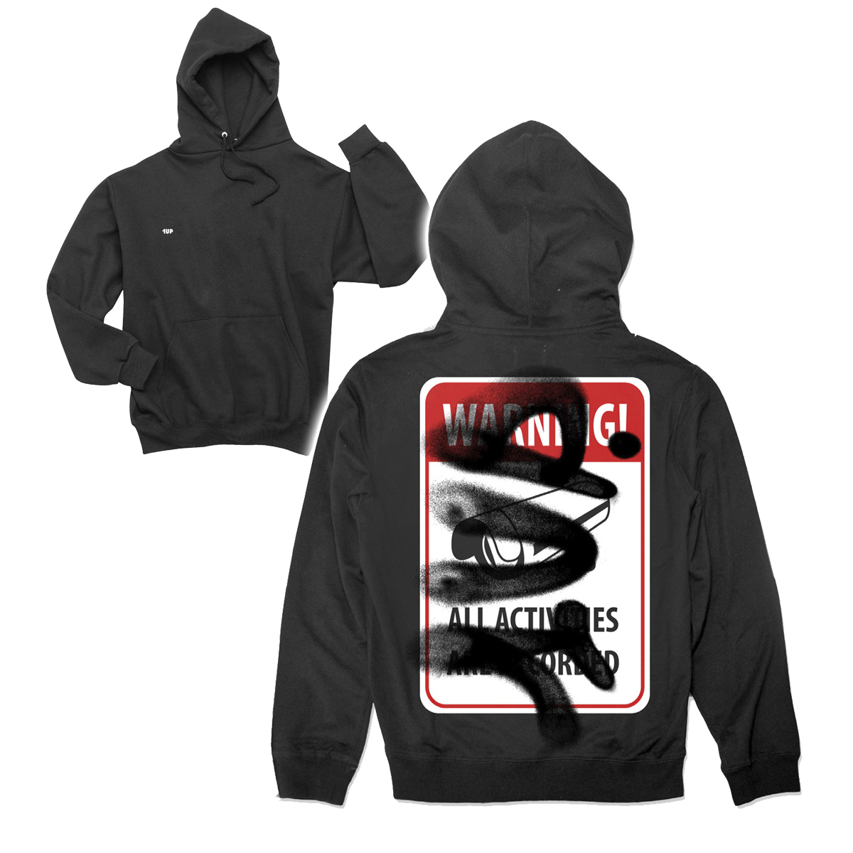 1UP Hoodie "CCTV" Black