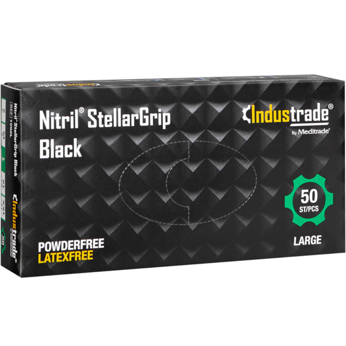 Meditrade Handschuhe "Industrade Nitril Stellar Grip" Black (50er Pack)