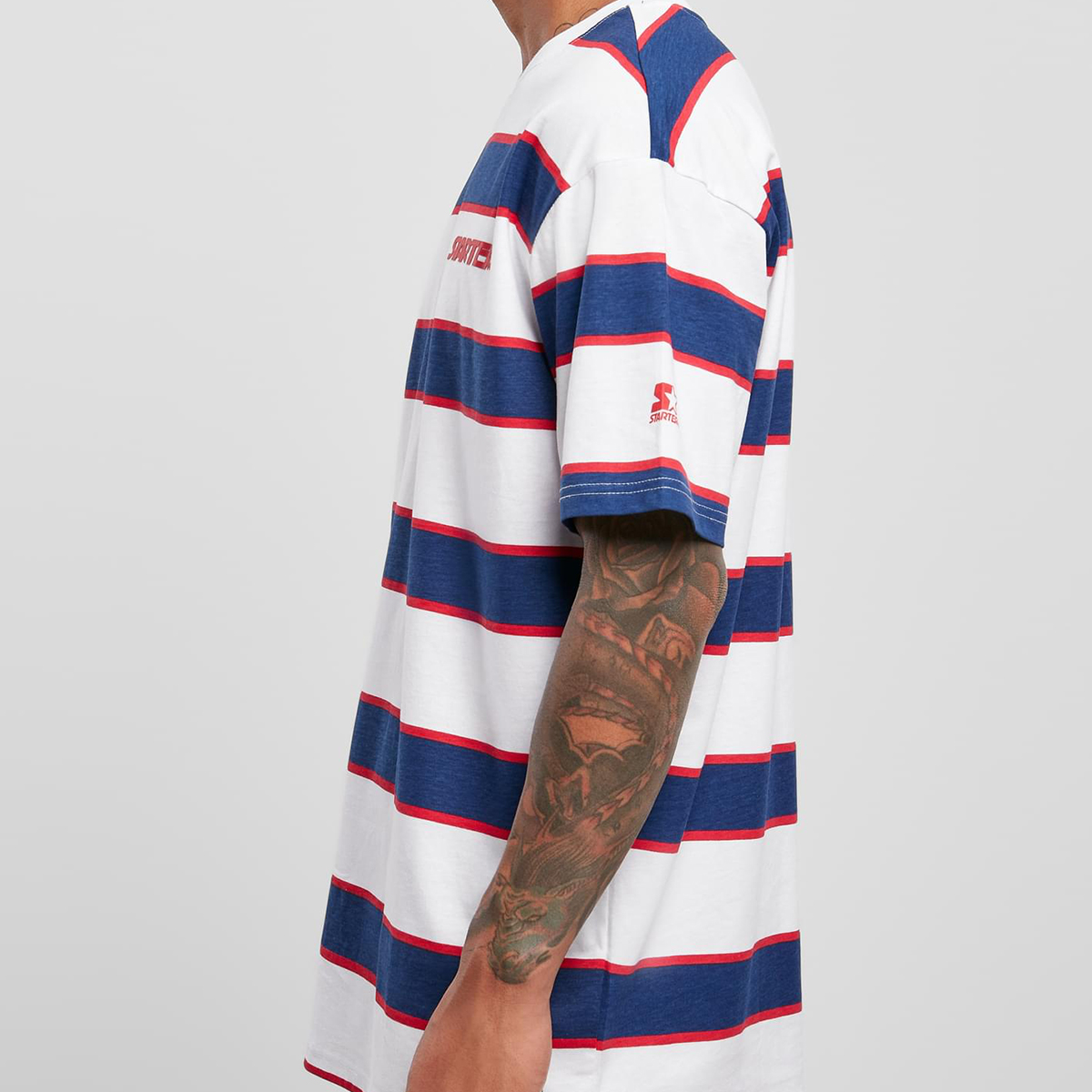 Starter T-Shirt "Logo Striped" White/Blue