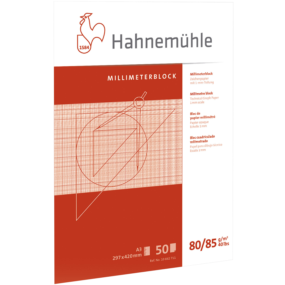 Hahnemühle "Millimeterblock" A4 Hochformat 80g/m²