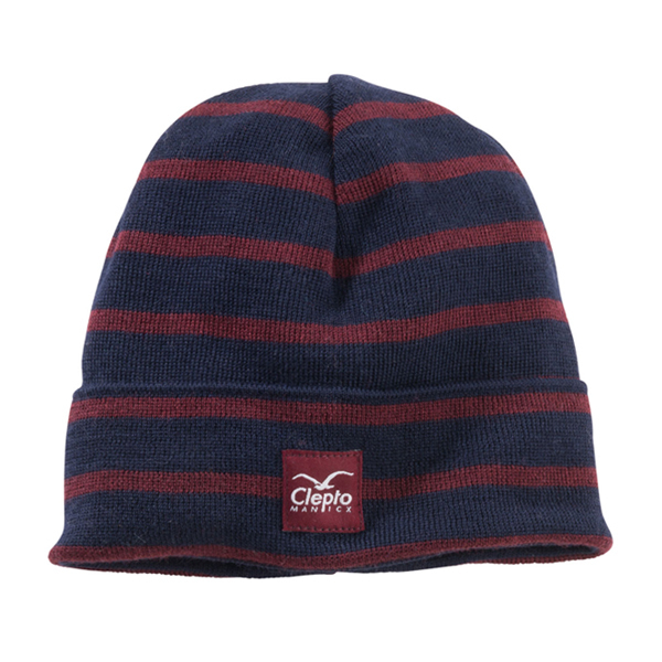 Cleptomanicx Beanie "Patch Stripe" Dark Navy