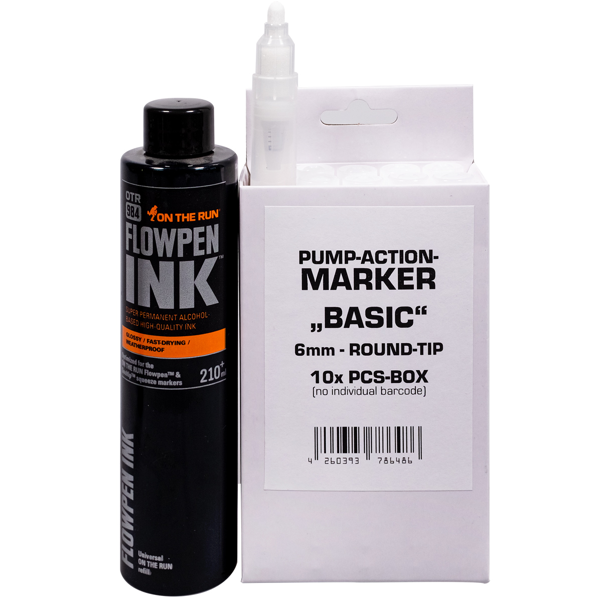 We Love Markers "Basic Pumpmarker 10er Set inkl. OTR.984 Flowpen Ink - Royal Blue"