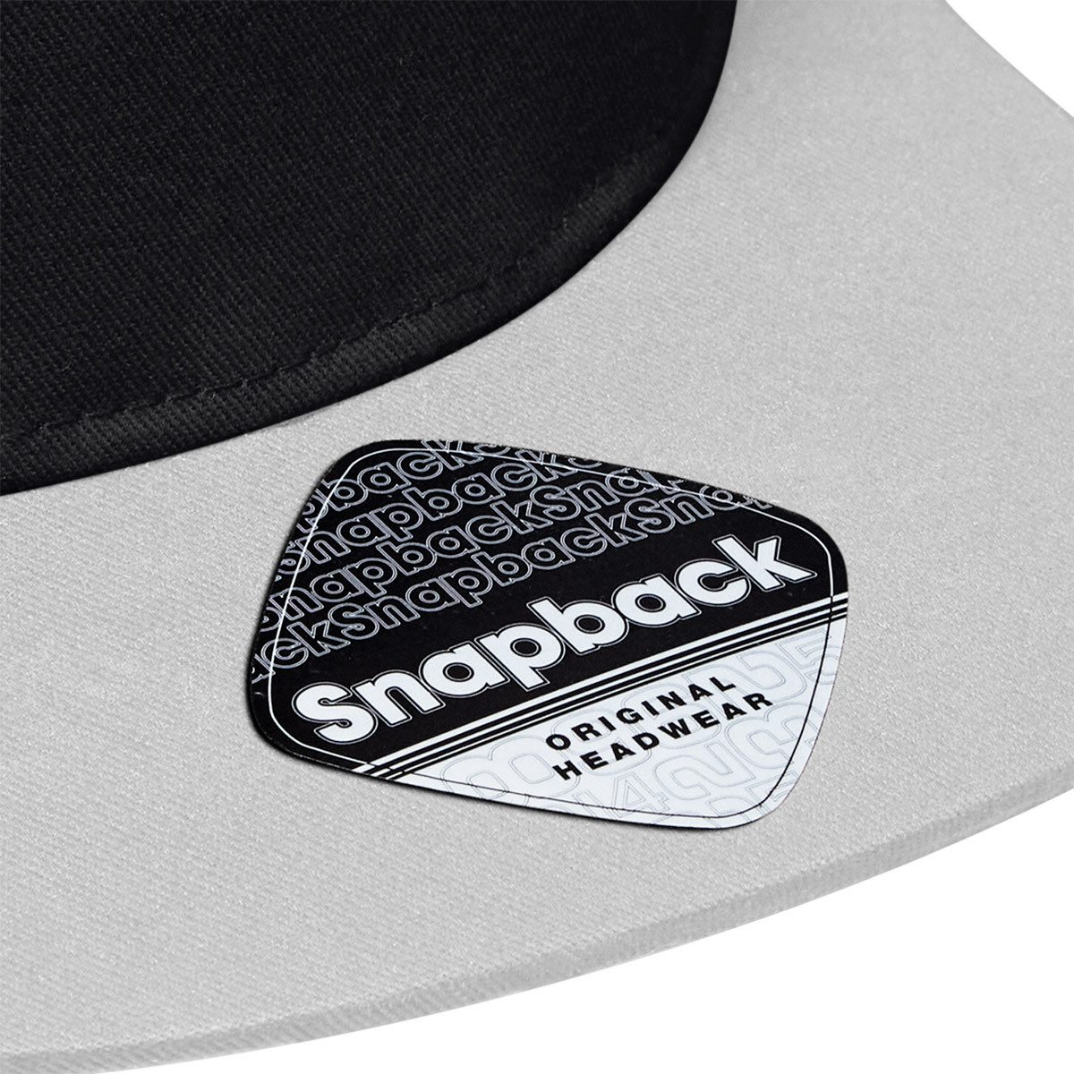 Beechfield B610C "5 Panel Contrast" Snapback Cap Black/Grey