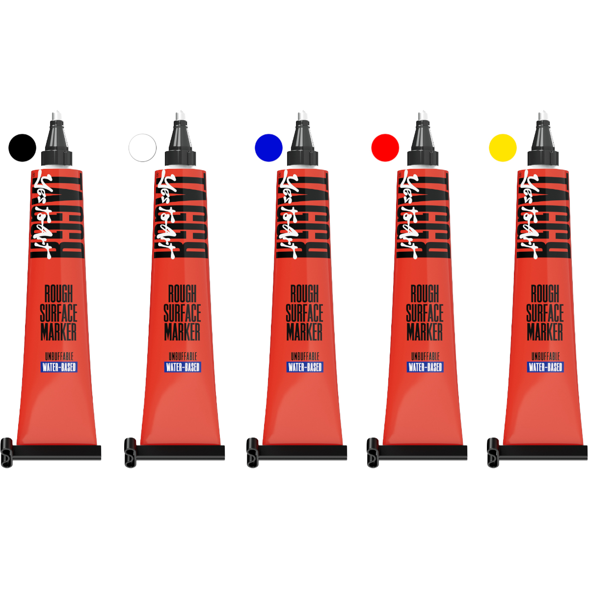 Bäder "TAGGR" Rough Surface Water Based Steelball 50ml Tubenmarker (2,5mm) 5er Set