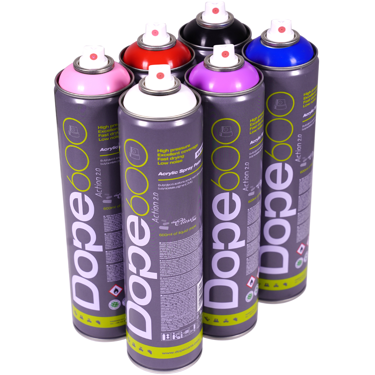 Dope "Action Paint 2.0 Multicolor Sixpack 3" Silver Killer (6x600ml)