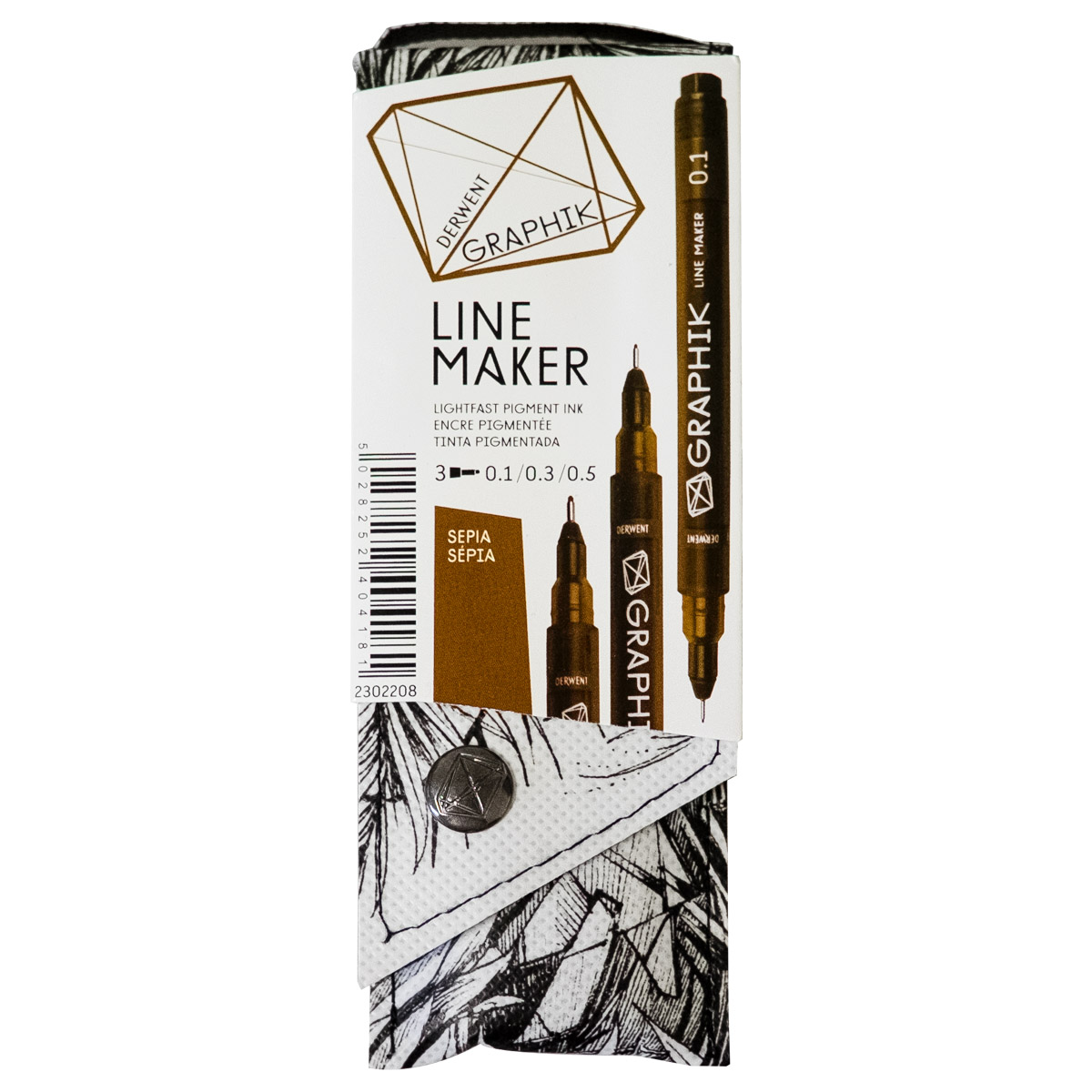 Derwent "Graphik Line Marker 3er Set" Sepia