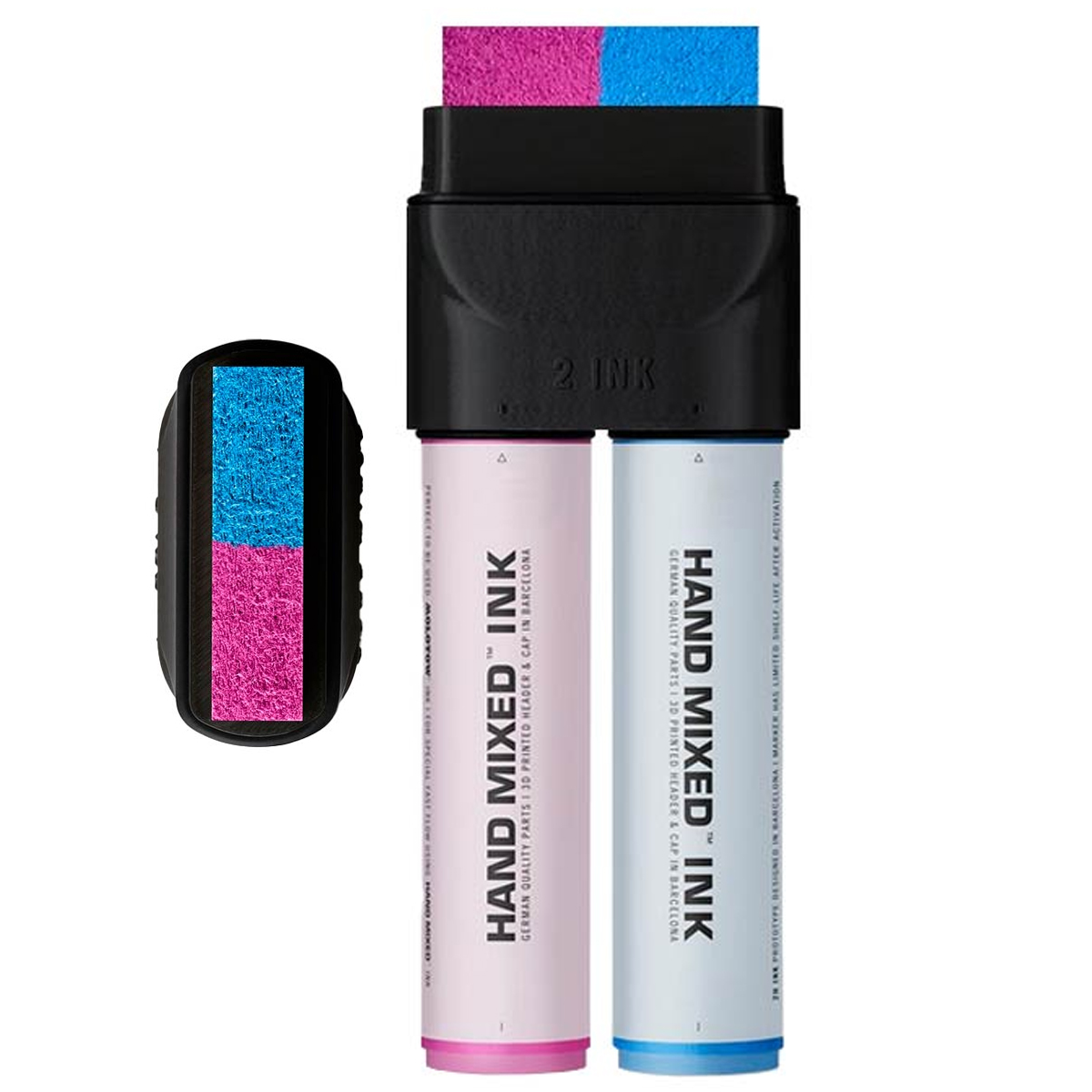 Hand Mixed "Double Tank" Ink Marker Flickr - Pink/Blau