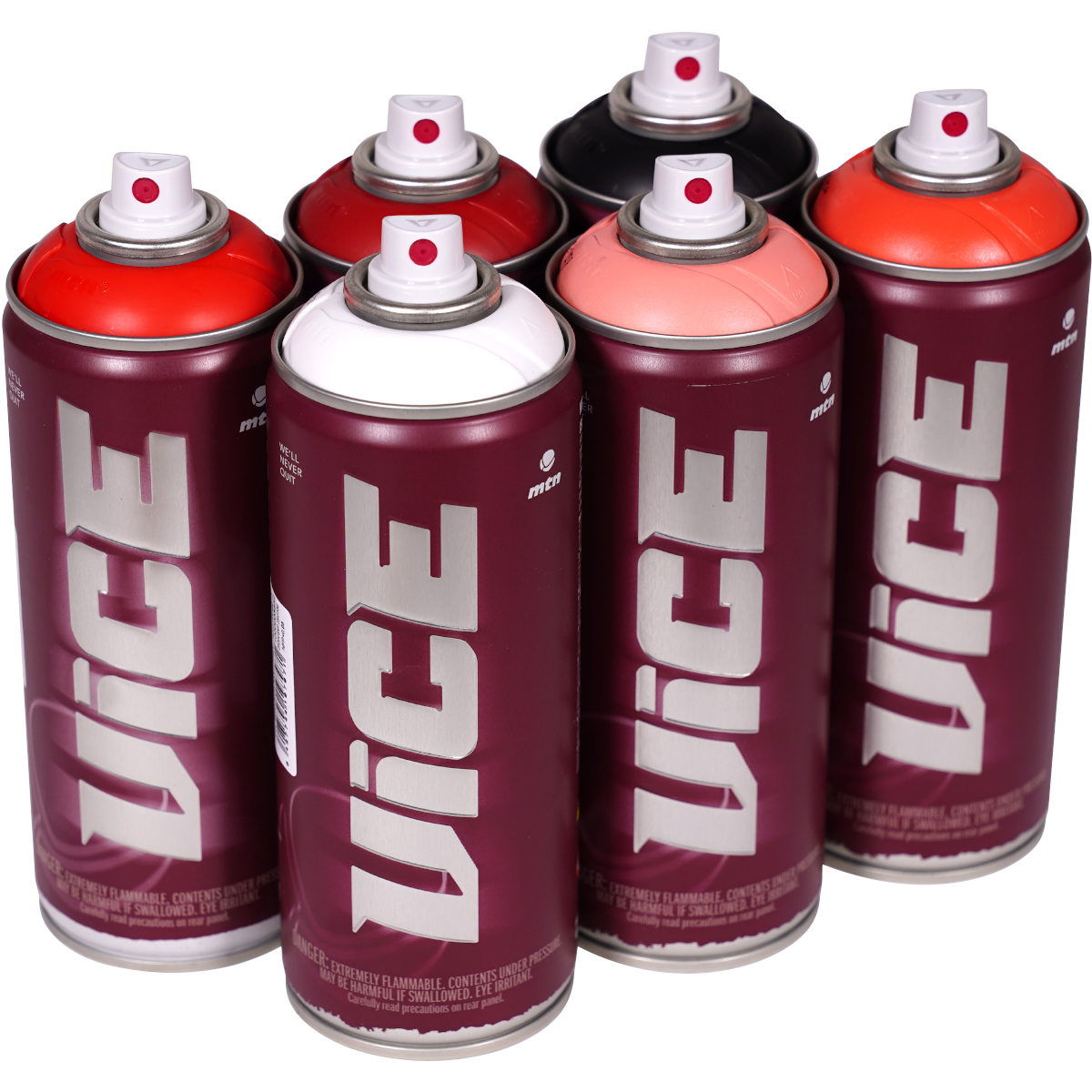 MTN "Vice" Sixpack Black, White & Apricot (6x400ml)