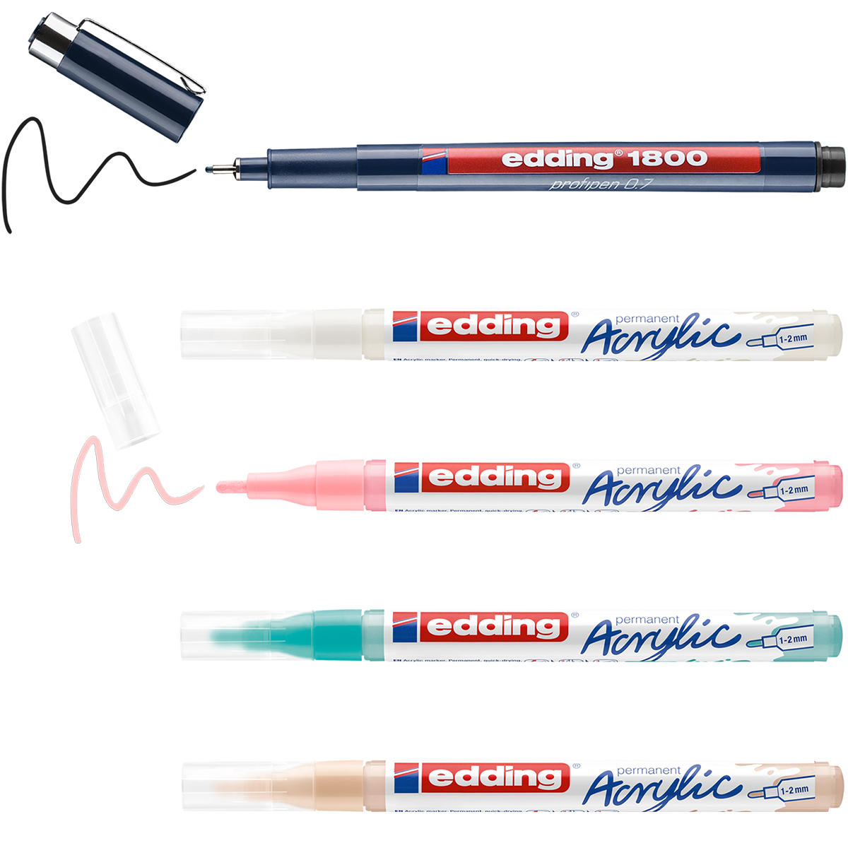 Edding "1800-5300 Manga" Acrylmarker 5er Set (0,7-2mm)