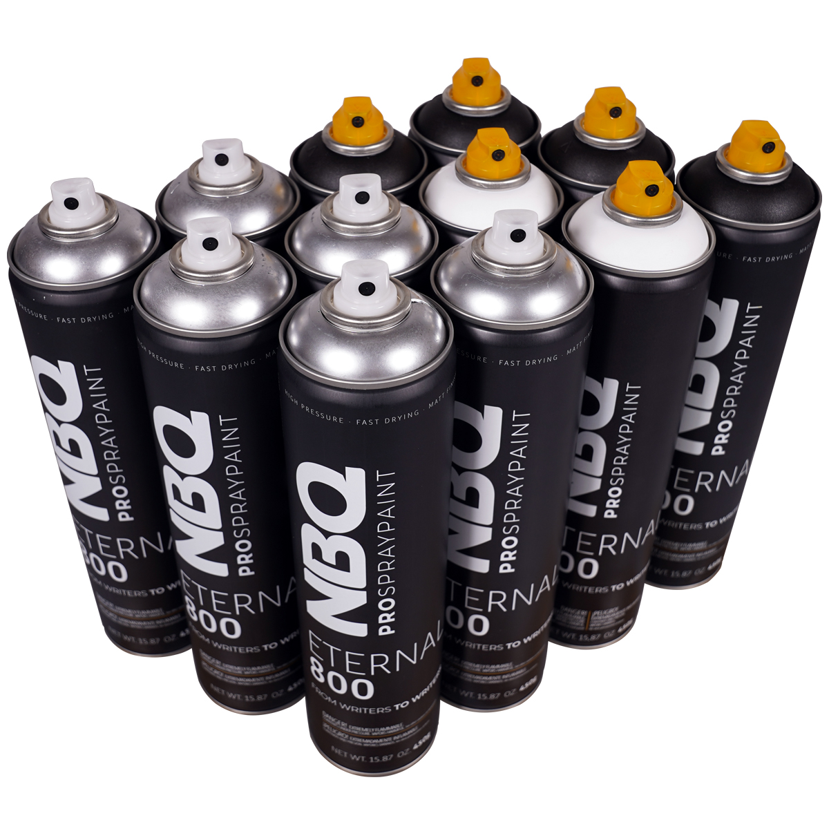 NBQ "Eternal" Double Sixpack Bombing Box Silver/Black/White (12x600ml)