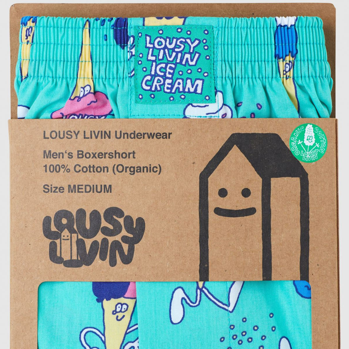 Cleptomanicx Boxershorts "Icecream" Jade