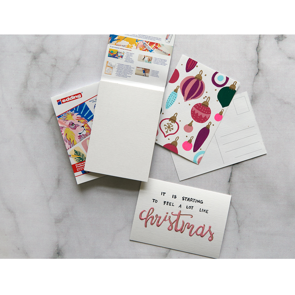 Edding "30010 Acryl-Postkartenblock" (DIN A6) - 20 Blatt Weiß