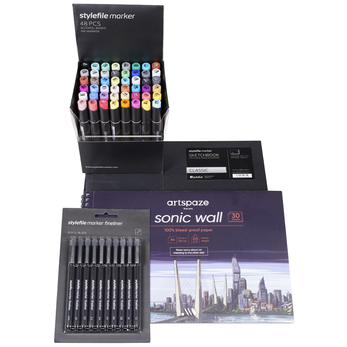 Stylefile Twin Marker "48er Premium Grafik Set"  (60 Teile)