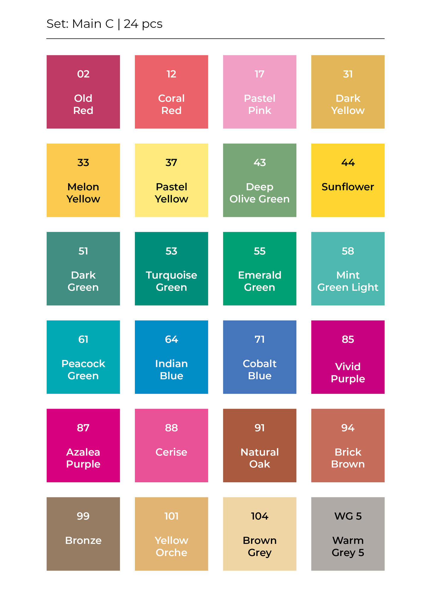 Toki "Grafikmarker 24er Set" - Main C